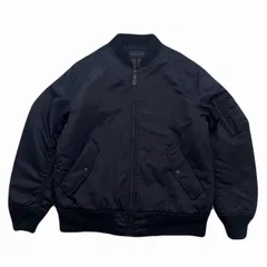 ユニクロ MA-1 フライトジャケット メンズ L ブラック ナイロンジャケット 中綿ジャンパー 黒 細身