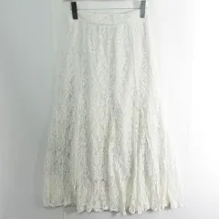 アースミュージック&エコロジー EARTH MUSIC & ECOLOGY レース マーメイド スカート ロング丈 綿 レーヨン F アイボリー kz11046