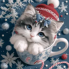 パネル生地　新柄　可愛い猫8柄g