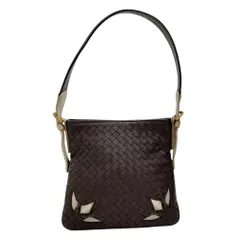 【BOTTEGAVENETA/ボッテガヴェネタ】170022 イントレチャート カットアウト ワンショルダー ショルダーバッグ レザー ブラウン  レディース 【中古】【真子質店】【BL】