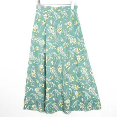 フリーズマート Free's Mart ロング フレア スカート ストレッチ FR グリーン kz11343