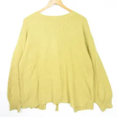 ローリーズファーム LOWRYS FARM バックオープン ニット カットソー 長袖 F マスタード kz11443