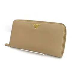PRADA / プラダ ◆サフィアーノ ラウンドファスナー 長財布 ベージュ  1ML506 【財布/サイフ/ウォレット/wallet/コイン】 ブランド【中古】 