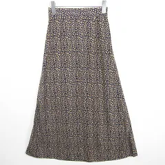 フリークスストア FREAKS STORE フレア スカート ロング丈 FREE ネイビー ヒョウ柄 レオパード kz11538