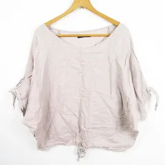 ロッソ ROSSO アーバンリサーチ ドルマンスリーブ ブラウス カットソー リボン 麻 F ピンク kz11564