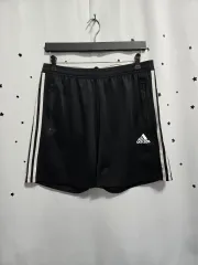 アディダス 3本線 ハーフパンツ ブラック 2XL