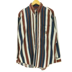 チャップスラルフローレン CHAPS RALPH LAUREN 80S エンブレム ロゴ 刺繍 ボタンダウン ストライプ L/S シャツ メンズ import：L 