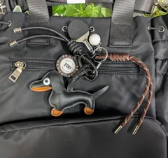 ダックスフンド　ブラック　ジャラジャラ　キーホルダー　キーリング　バッグチャーム　犬　DOG　パラコード　じゃらじゃら