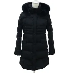 ZM1672 mila schon ミラショーン レディースダウンコート 黒 サイズ40 M相当 着脱可能フォックスファーフード