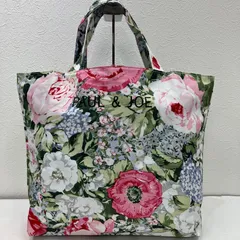 7464　PAUL＆JOE　ポールアンドジョー トートバッグ　ハンドバッグ　手提げ　大きめトート 花柄　総柄　ビニール　フェミニン