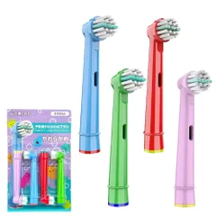 【在庫処分】互換ラボ 互換ブラシ ブラウン オーラルB 電動歯ブラシ 替えブラシ 対応 子供用 やわらかめ EB10 4本入