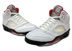 ナイキ NIKE 19年製 AIR JORDAN 5 RETRO FIRE RED エア ジョーダン レトロ ファイア レッド AJ5 シューズ 白 赤 黒 DA1911-102 メンズ靴 スニーカー ホワイト 27cm 104S-1084