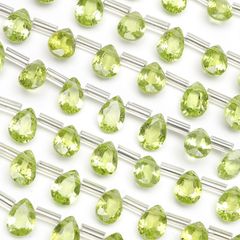 ペリドット ペアシェイプファセットカット 7×5mm［プレミアムカット