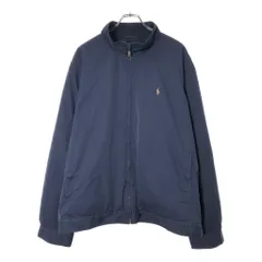 Polo by Ralph Lauren ポロ ラルフローレン ウォームアップジャケット 大きいサイズ ネイビー(メンズ XXL)中古 古着 X0237