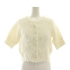 ファーファー furfur 24AW ファーライク半袖カーディガン ニット ウール混 F 白 ホワイト /NR ■OSのサムネイル