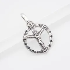 L209 ヴィンテージ 925刻印 ペンダント トップ イエス・キリスト ジーザス クロス デザイン シルバー チャーム ヘッド