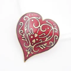 L065 メトロポリタン美術館 MMA 1985刻印 ブローチ ハート ゴールド デザイン ヴィンテージ ミュージアムジュエリー