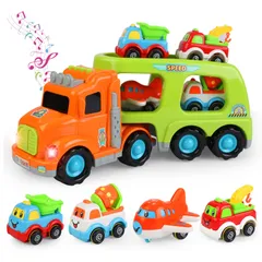 【数量限定】車 おもちゃ 建設車両セット トラック ミニカー 3 4 5 6 歳 男の子 女の子 キャリアカー トレーナー 光と音 室内遊び 誕生日 プレゼント 贈り物 クリスマス