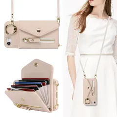 【在庫セール】【Hamany】 対応 iPhone se ケース オシャレ ショルダー iphonese第3世代 ケース カード収納 大容量 iphone8 ケース 手帳型 リング付き スマホカバー 耐衝撃 全面保護 スタンド機能 iphone7ケース 肩掛け