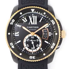 カルティエ Cartier 腕時計 カリブル ダイバー W2CA0004 ブラック文字盤 デイト スモールセコンド 回転ベゼル ブラック ラバーベルト SS K18PG 自動巻き 【箱・保付き】 【中古】のサムネイル