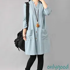 新作 ワンピース 膝丈 レディース ワンピ チュニック 長袖 羽織り シャツワンピース ひざ丈 体型カバー 着痩せ カジュアル 大きいサイズ チ