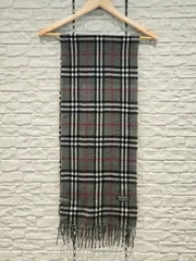 ㊾ Burberrys of LONDON ラムウールチェックマフラー バーバリー ノバチェック 英国製