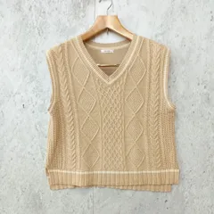 INGNI イング ニットベスト  ケーブル Vネック ベージュ Mサイズ ◎、〇□