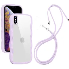 【特価商品】iPhone XS Max ケース クリア ショルダー 全面保護 人気 かわいい iphone xs max カバー 透明 アイフォン XS Max スマホケース 薄型 軽量 首かけ 肩掛け 縄掛けケース ストラップ付き 長さ調整可能 落下防止（パ