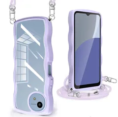 【数量限定】AQUOS Wish4 ケース クリア ショルダー AQUOS Wish4 SH-52E ケース 耐衝撃 かわいい カバー 透明 アクオス Wish4 スマホケース 薄型 軽量 首かけ 肩掛け 縄掛けケース ストラップ付き 取り外し可能 長さ調整可