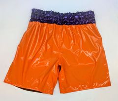 Exquisite! [Patent-lined boxing trunks with a 20cm inseam] Orange/Purple (Men's L and 4L sizes) Martial Arts Costume, Patent-lined. Made to order. Coupons available.
