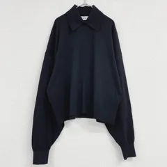 ENFOLD エンフォルド 2025 ニットトップス 襟付き オーバーサイズ コットン ブラック レディース 38