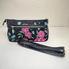 【美品】Think Bee! シンクビー 2way ショルダーバッグ ブラック フラワー レディース ショルダーストラップあり Y