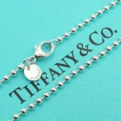 極美品87cm ティファニー ボールチェーン ロング ネックレス/25-2461
