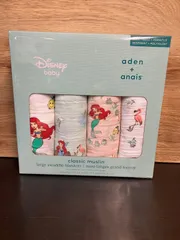 新品　箱入り！エイデンアンドアネイ Aden+Anais ディズニー　アリエル 箱付き　4枚セット
