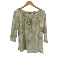 Burberry LONDON(バーバリーロンドン) 長袖カットソー サイズ40 L レディース - 白×黒×マルチ シルク