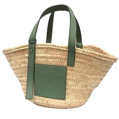 LOEWE かごバッグ ベージュ/オリーブ - メルカリ