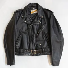 【美品/ビッグサイズ】SCHOTT【618/ダブルライダース ジャケット】42 レザー アメリカ製 ブラック ショット 25120380