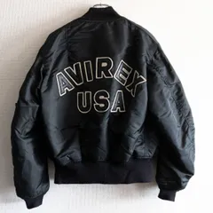 【美品】AVIREX【MA-1 フライトジャケット】M ブラック アヴィレックス 25110620