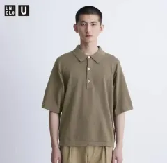 (M)ユニクロ U ルメール ニットポロシャツ 半袖Tシャツ