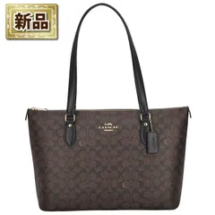コーチ COACH ギャラリー トートバッグ CW381 IMXAQ 2024 AW ウォルナット シグネチャーキャンバス ブラック レザー