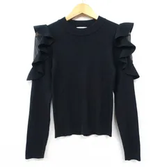 INGNI 袖フリルチュールニット Mサイズ ブラック 黒 リブニット フリル＆チュール イング ほぼ未使用