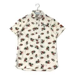 中古 メンズ キャロウェイ Callaway 半袖ポロシャツ M 白 ホワイト 花柄 バラプリント