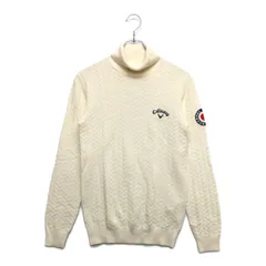 中古 メンズ キャロウェイ Callaway セーター M 白 ホワイト タートルネック ヘリンボーン柄