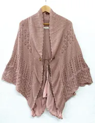 axes femme シフォンフリル ボタンチェーン カーディガン Mサイズ くすみピンク ボレロ風 森ガール 平成 アクシーズファム