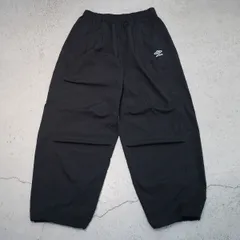 25SS UMBRO アンブロ × PUBLUX. パブリュクス ナイロン タック パンツ ボトムス ドローコード UM25SSPBL-PT01 黒 M 1124P★4