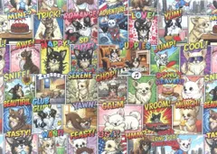 【ゆきちゃん限定】X2555 アメコミ風 ロングコートチワワ柄Ⅱ コットン生地 1m