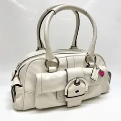★【COACH】コーチ ソーホー ハンドバッグ レザー ホワイト ミニボストン ターンロック 8A10/mab0225
