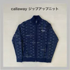 Callaway　キャロウェイゴルフ　ゴルフウエア 　ニットジャケット　 ダブルジップ　ゴルフ　メンズ 　 フルジップ　ニット　ロゴ刺繡　L
