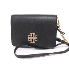 トリーバーチ ショルダーバッグ チェーン フラップ ゴールド金具 黒 ブラック BLACK レザー 本革 Tory Burch