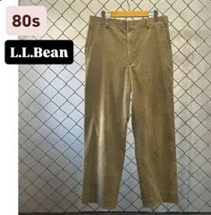 80s L.L.Bean コーデュロイパンツ　太畝　maid in USA ロケットタロンジップ　80年代　アメリカ製　エルエルビーン　メンズ　メンズ古着　アメリカ古着　ヴィンテージ　人気モデル　アウトドア　アウトドアブランド　ベージュ